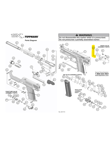Tippmann TPX T19-Firing valve O-Ring...