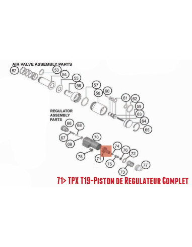 TPX T19-Piston de Regulateur Complet