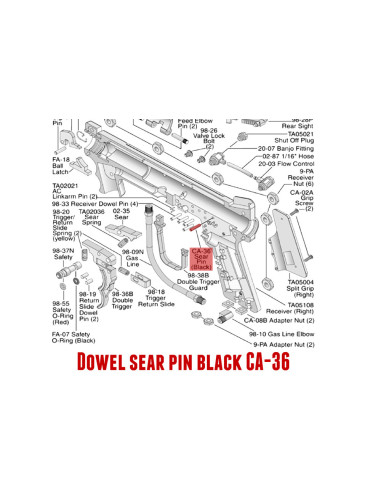 Dowel sear pin black -11718 - TA02077