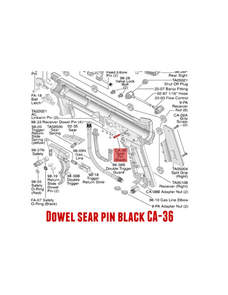 Dowel sear pin black -11718...