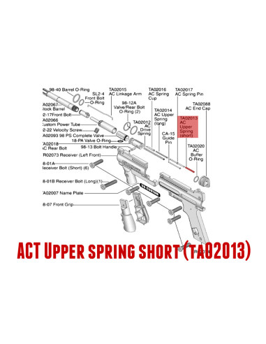 Tippmann 98 ACT upper spring short-11735