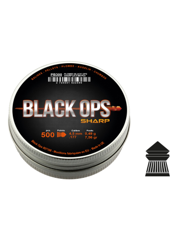 Plombs 4.5 mm The Black Ops Sharp  -...