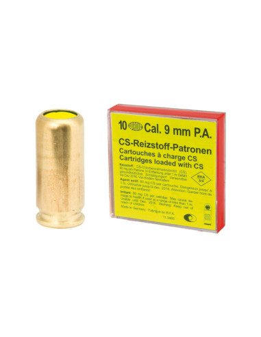 Cartouche à blanc Gaz CS 9mm PAK -...